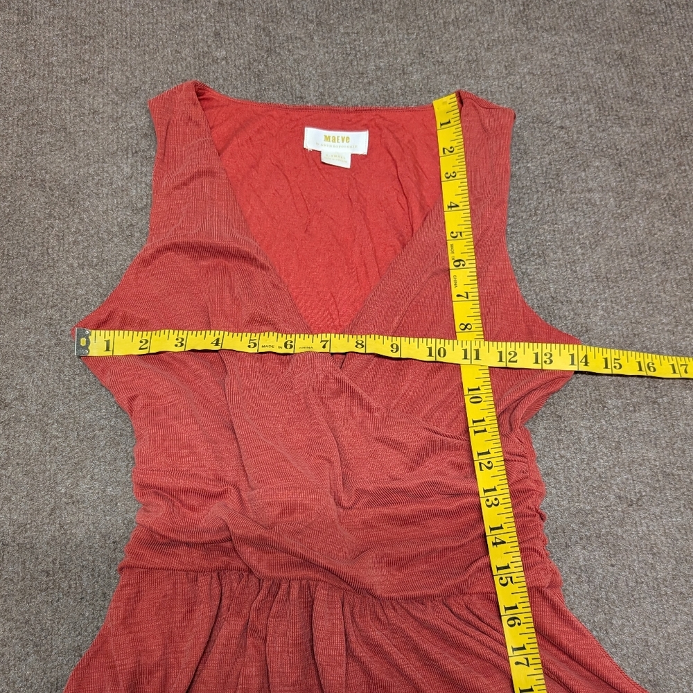 Maeve Anthropologie Nora Textured Wrap Dress Red/Orange Women's XS - Picture 7 of 8
